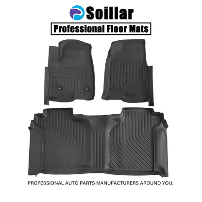 Floor Mats Liner For 2019-2025 Chevy Silverado GMC Sierra Crew Cab Front & Rear