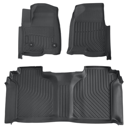 Floor Mats Liner For 2019-2025 Chevy Silverado GMC Sierra Crew Cab Front & Rear
