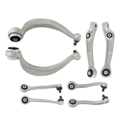 8pcs Front Upper & Lower Control Arm Kit For 09-18 Audi A8 Quattro S8 4H0407505E