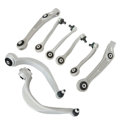 8pcs Front Upper & Lower Control Arm Kit For 09-18 Audi A8 Quattro S8 4H0407505E