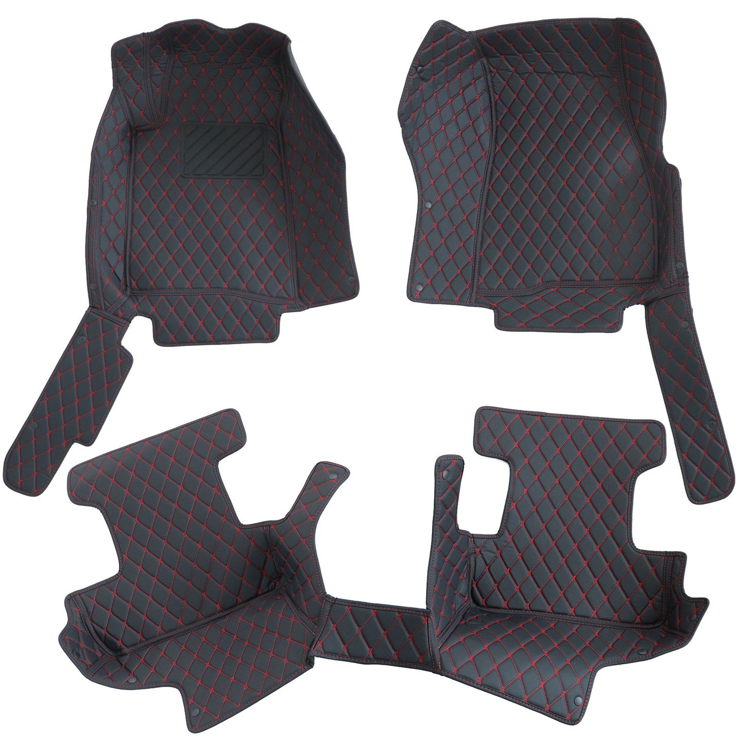 For 2011-2014 Ford Mustang Microfiber Leather Floor Mats Liners Front & Rear