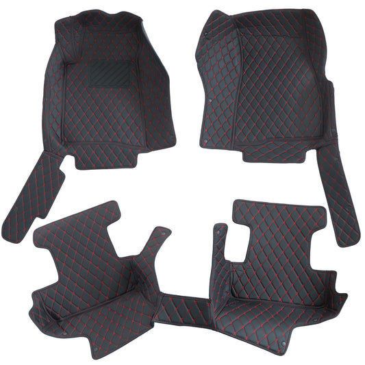 For 2011-2014 Ford Mustang Microfiber Leather Floor Mats Liners Front & Rear