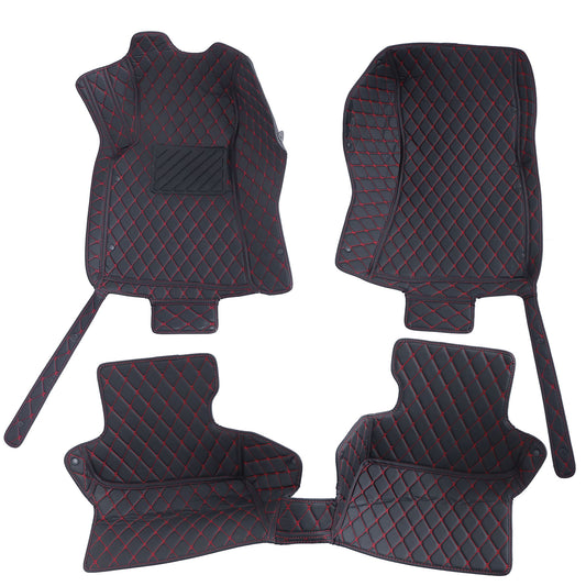 For 2015-2021 Ford Mustang Microfiber Leather Floor Mats Liners Front & Rear