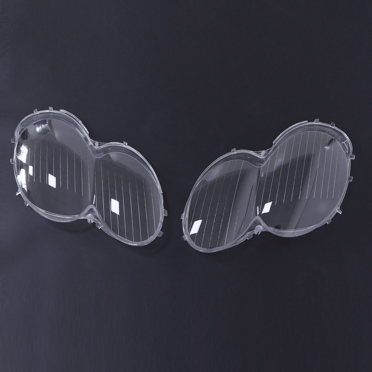 A Set Front Headlight Lens Cover +Glue For Benz W230 SL500 SL600 SL55 03-08