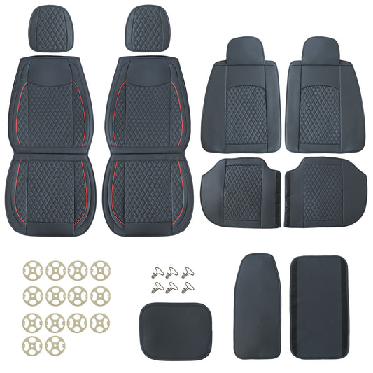 Full Surround Set For 2009-21 Dodge Ram 1500 Car 5-Seat Cover PU Leather Cushion