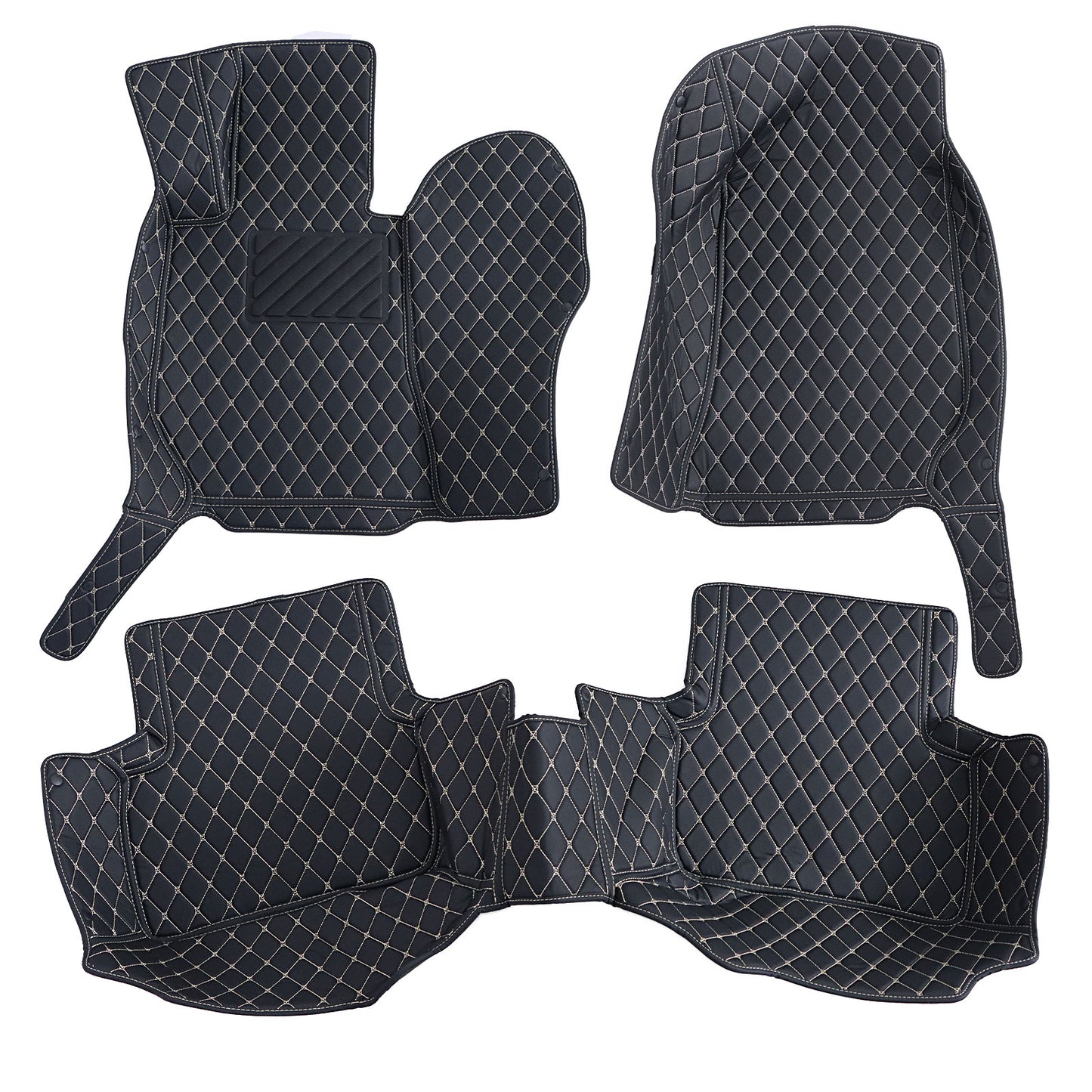 For 2015-2021 Mercedes Benz C Microfiber Leather Floor Mats Liners Front & Rear