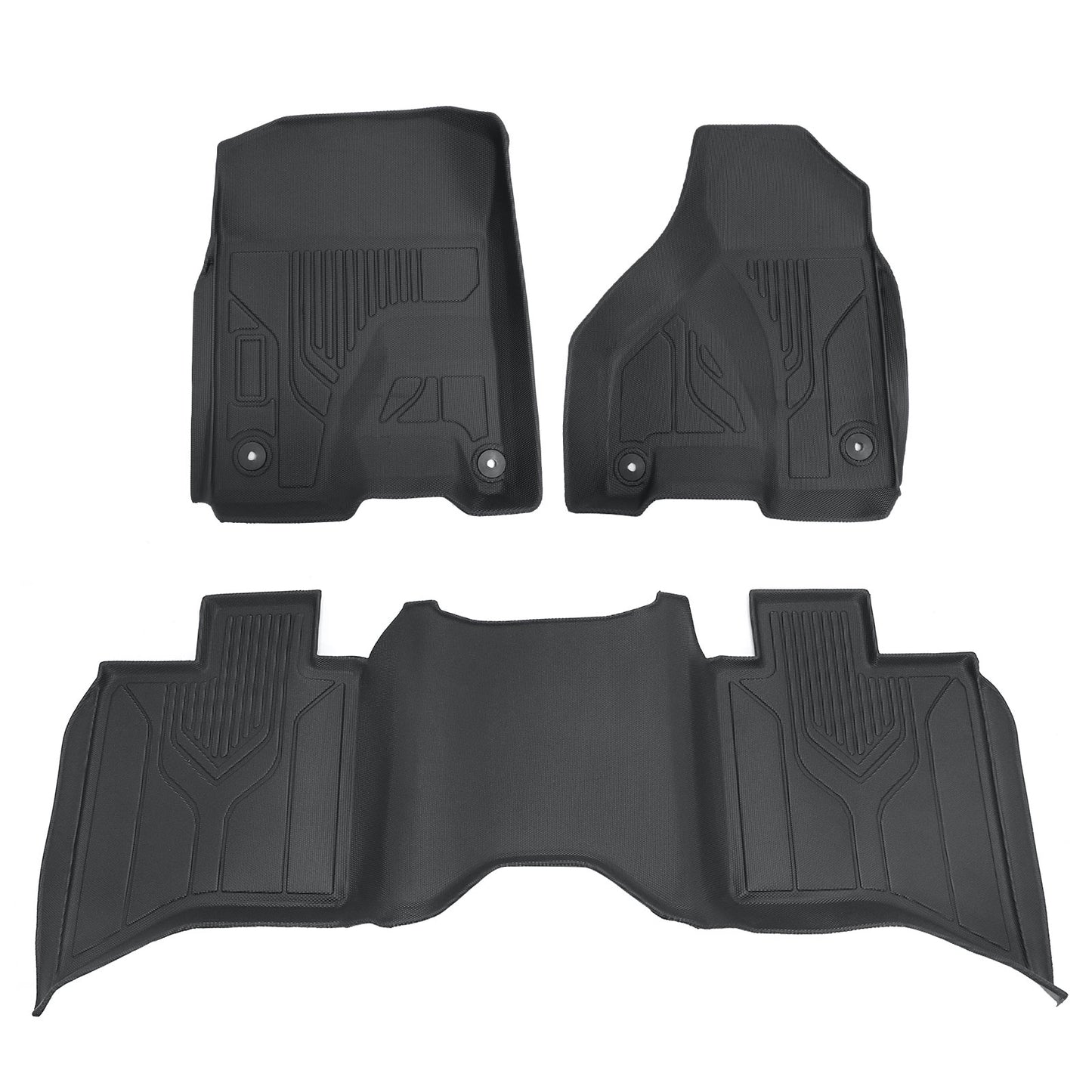 3D Car Floor Mats Liners TPE For 2013 to 2018 Dodge Ram 1500 2500 3500 Crew Cab