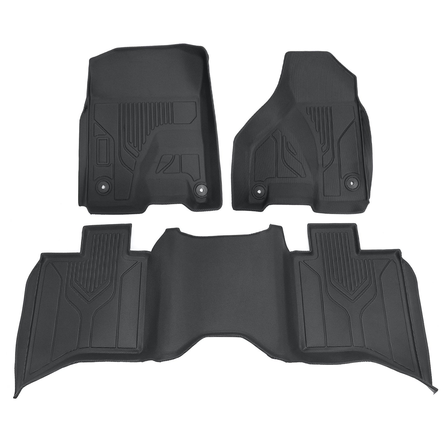 3D Car Floor Mats Liners TPE For 2013 to 2018 Dodge Ram 1500 2500 3500 Crew Cab