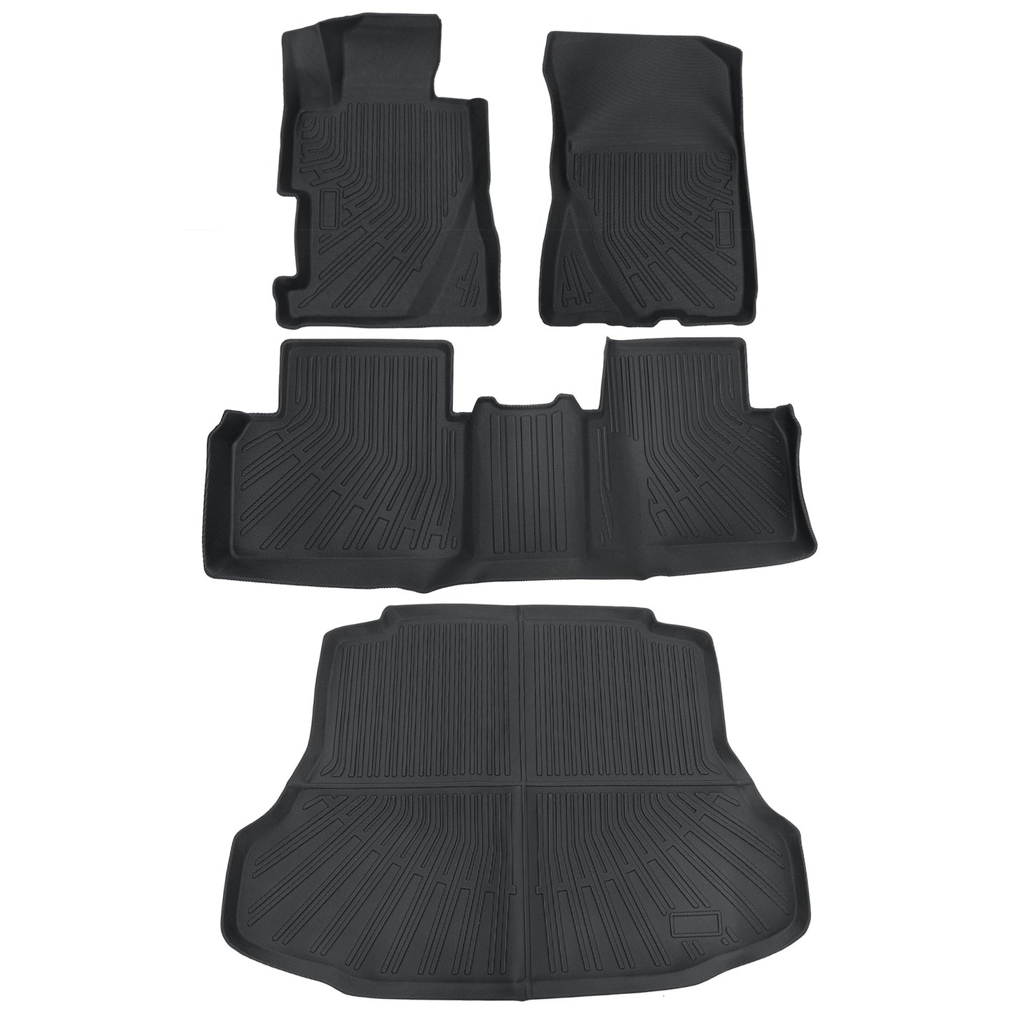 Floor Mats & Trunk Cargo Liner For 2006-2011 Honda Civic Sedan TPE  All Weather