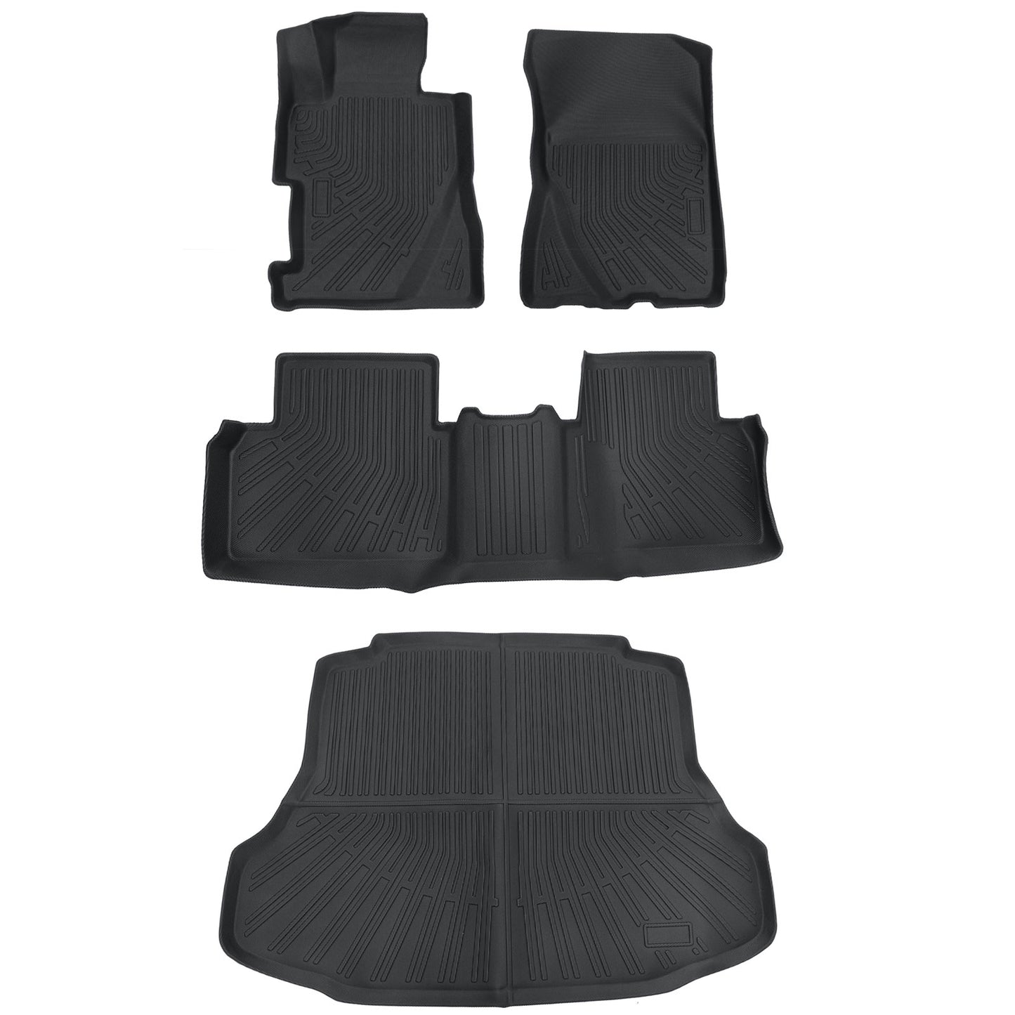 Floor Mats & Trunk Cargo Liner For 2006-2011 Honda Civic Sedan TPE  All Weather