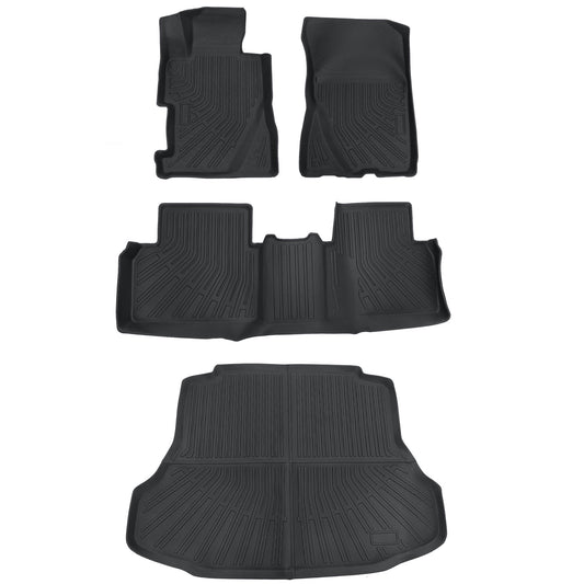 Floor Mats & Trunk Cargo Liner For 2006-2011 Honda Civic Sedan TPE  All Weather