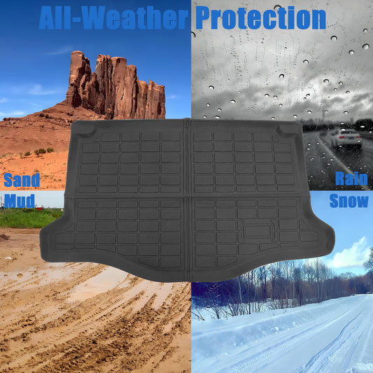 TPE All-Weather Rear Trunk Cargo Liner Floor Mat For 2015-2020 Honda Fit Black