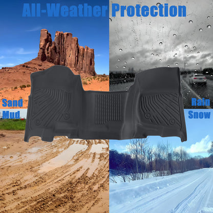 TPE Floor Mats Liners For 2007-2013 Silverado Sierra 1500/2500/3500 HD Crew Cab