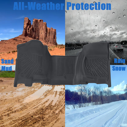 Front TPE Floor Mats Liner For 2007-2014 Chevrolet Silverado GMC Sierra WT