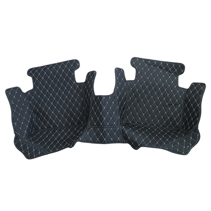 Floor Mats Liner Black Leather With Beige Stitching 3Pcs For 2015-2020 Acura TLX