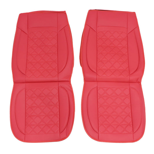 PU Leather 5 Seat Covers Red Full Set Front & Rear Cushion Fits Honda Deluxe Car
