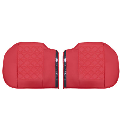 PU Leather 5 Seat Covers Red Full Set Front & Rear Cushion Fits Honda Deluxe Car