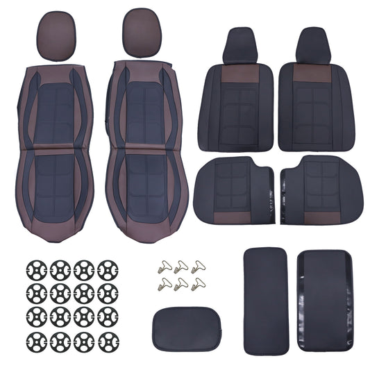 Fits 2009-2021 Dodge Ram 1500 Car Seat Cover 5 Seats Full Set PU Leather Cushion