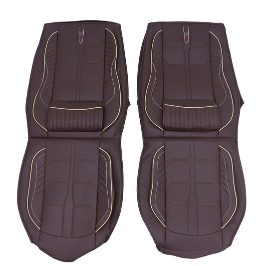PU Leather Full Surround Set Car 5-Seat Cover Protector For Toyota Coffee