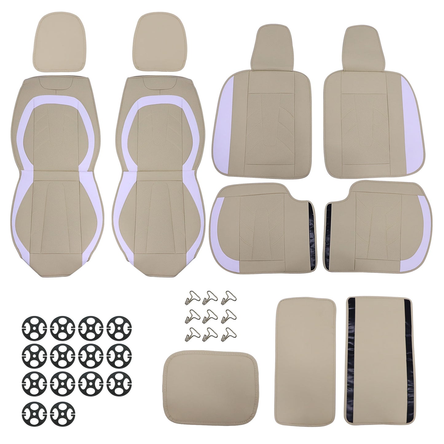 Car Seat Covers Fits 2009-2021 Dodge Ram 1500 5-Seats PU Leather Seat Protector