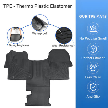 3D Floor Mats For 2019-2025 Mercedes Sprinter W907 910 Front TPE Floor Liners