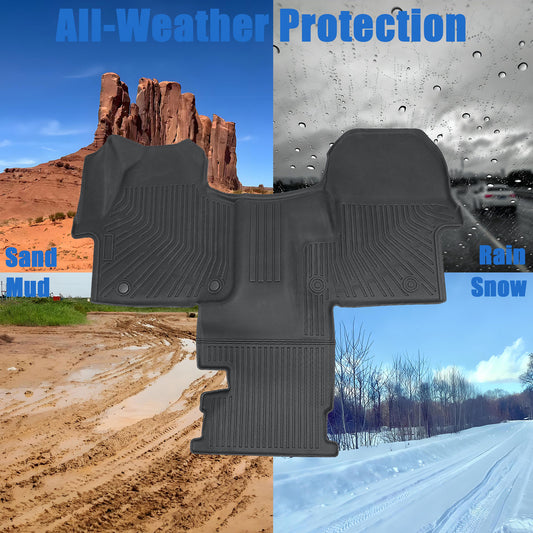 3D Floor Mats For 2019-2025 Mercedes Sprinter W907 910 Front TPE Floor Liners