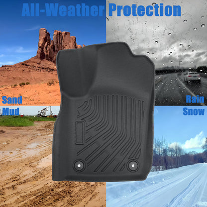 TPE Floor Mats Liners 3Pcs Black For 2013-2016 Jeep Grand Cherokee Dodge Durango
