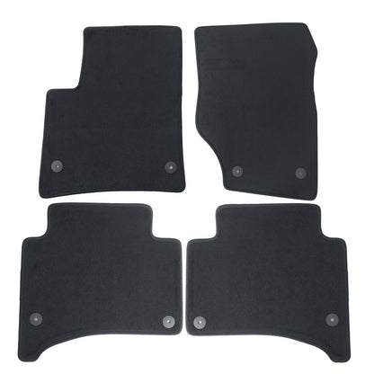 Front & 2nd Row Black Velour Floor Mats Carpet Fits 2004-2010 Volkswagen Touareg