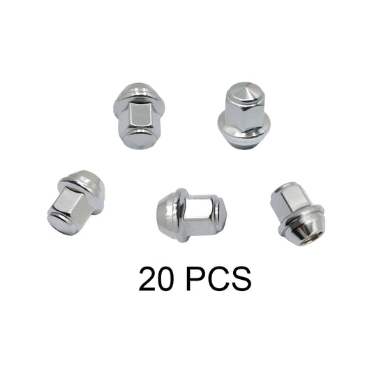 Set of 20 14x1.5 Chrome Solid Lug Nuts For Ford Edge Mustang 2015-2022