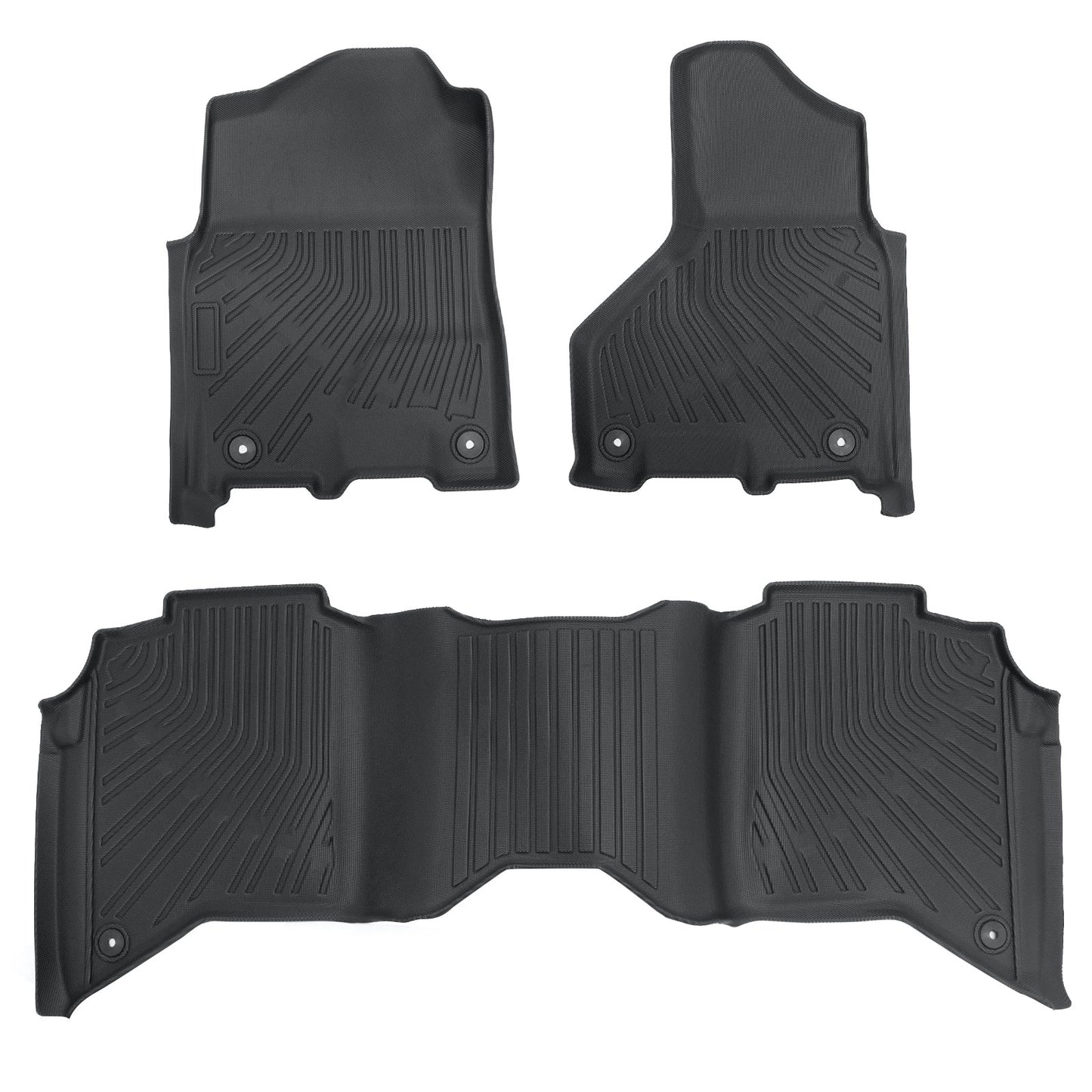 3D TPE Floor Mats Liner For 19-25 Dodge Ram 2500/3500 Crew Cab with Bucket Seat