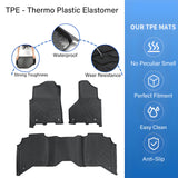3D TPE Floor Mats Liner For 19-25 Dodge Ram 2500/3500 Crew Cab with Bucket Seat