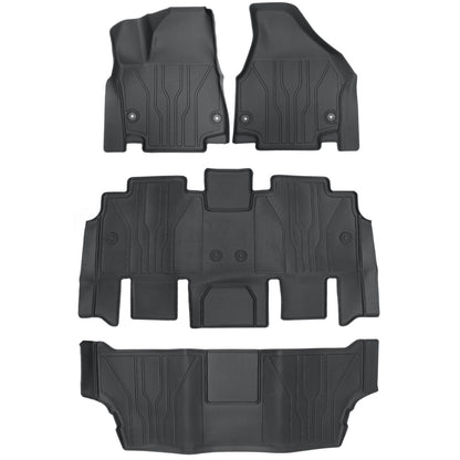 Front & Rear TPE 3D Floor Mats Liners For 2017-2025 Chrysler Pacifica 7/8 Seats