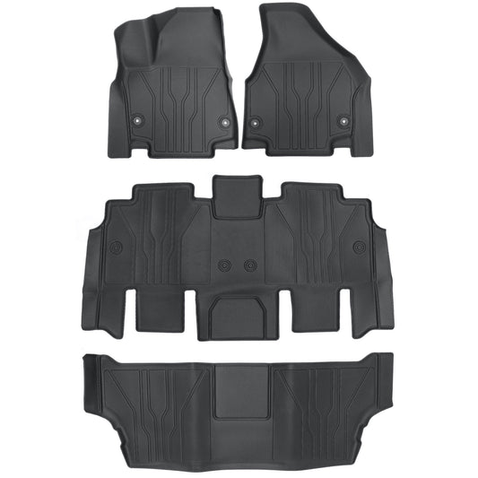 Front & Rear TPE 3D Floor Mats Liners For 2017-2025 Chrysler Pacifica 7/8 Seats
