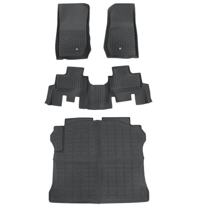 Floor Mats & Trunk Cargo Liner For 2007-2013 Jeep Wrangler 4-Door TPE Waterproof
