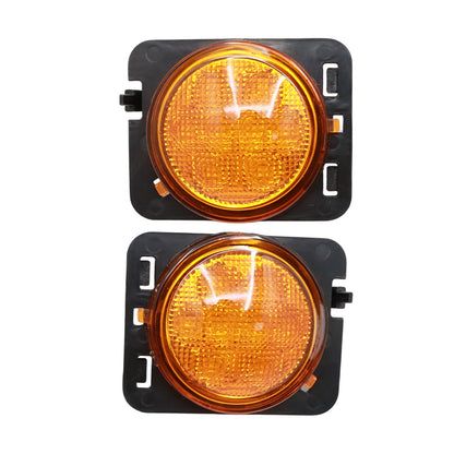 For 2007-18 Jeep Wrangler JK Pair Front Fender LED Side Marker Light Amber Lens