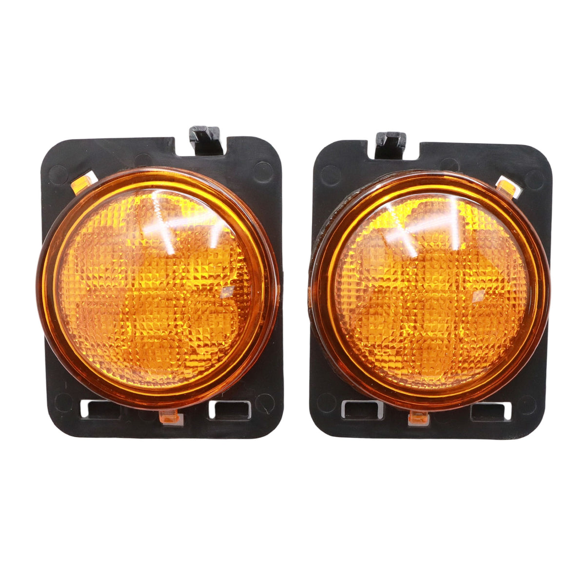 For 2007-18 Jeep Wrangler JK Pair Front Fender LED Side Marker Light Amber Lens