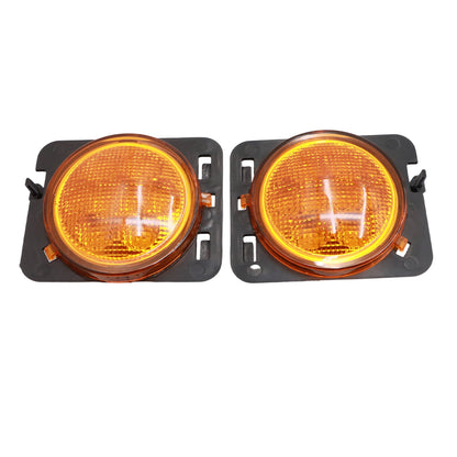 For 2007-18 Jeep Wrangler JK Pair Front Fender LED Side Marker Light Amber Lens