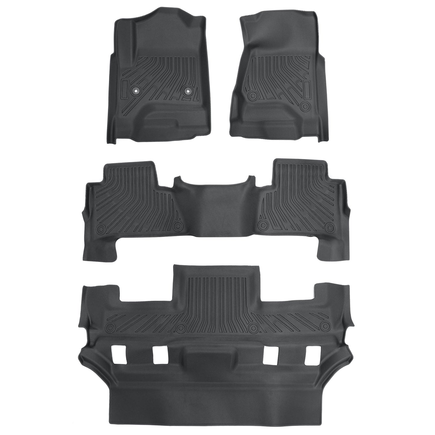 TPE Floor Mats For 2015-2020 Cadillac Escalade 3 Row Floor Liners All Weather