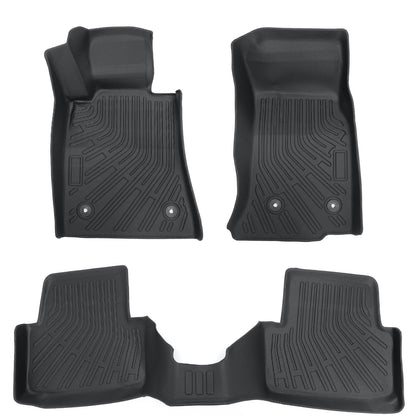 3D TPE All-Weather Floor Mats Liners Set of 3 For 2013-2019 Cadillac ATS Black