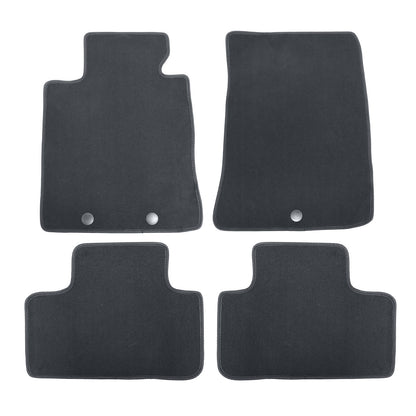 For 2010-2013 Hyundai Genesis Coupe Front & Rear Velour Floor Mats Carpet Black