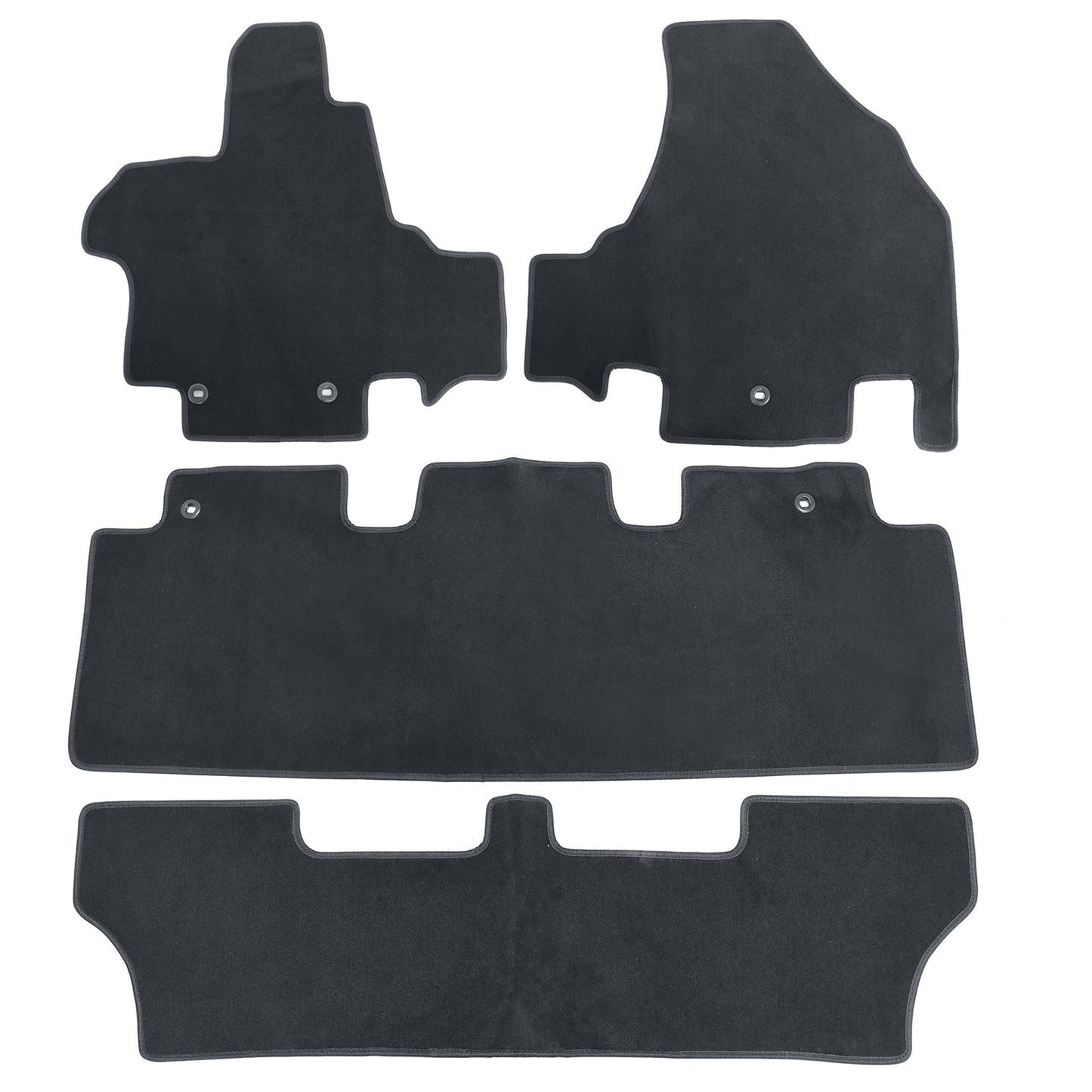 New For 2011-2017 Honda Odyssey Front & Rear Velour Floor Mats Carpet Black 4PCS