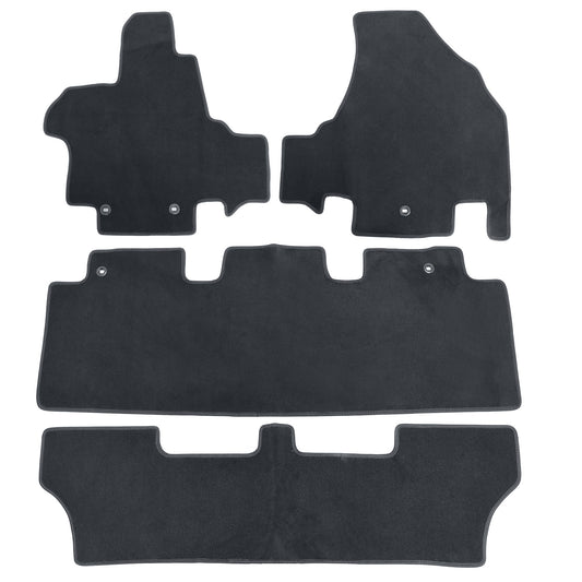 New For 2011-2017 Honda Odyssey Front & Rear Velour Floor Mats Carpet Black 4PCS