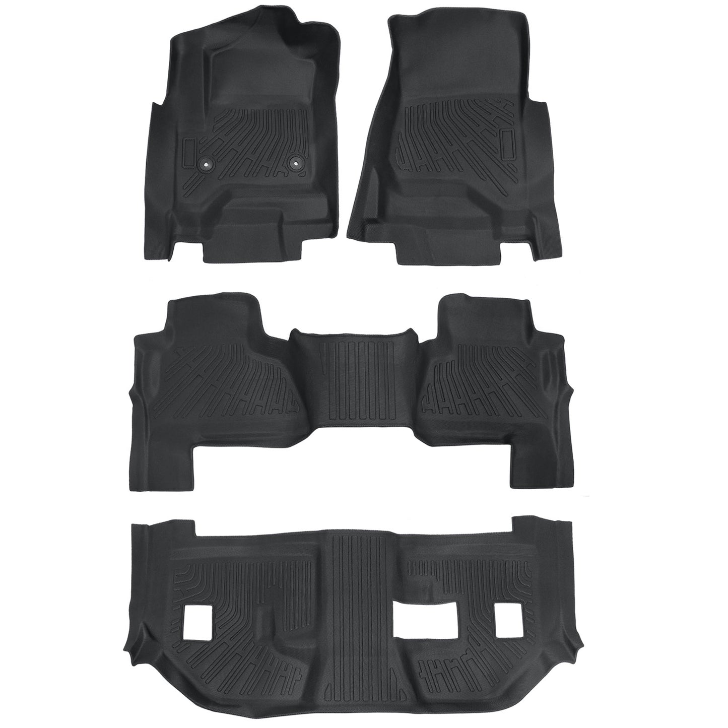 TPE Floor Mats Set For 2015-2020 Cadillac Escalade ESV 3 Row Floor Liners 4Pcs