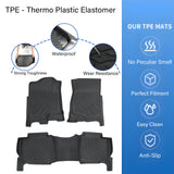 3D Floor Mats For 2007-2014 Cadillac Escalade Front & 2nd Row Floor Liners TPE