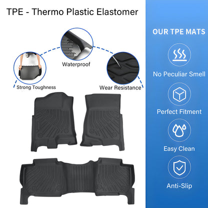 3D Floor Mats For 2007-2014 Cadillac Escalade Front & 2nd Row Floor Liners TPE