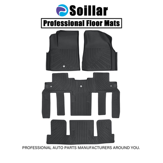 Floor Mats Liner TPE 3D Model Black All Weather For 2008-2017 Buick Enclave