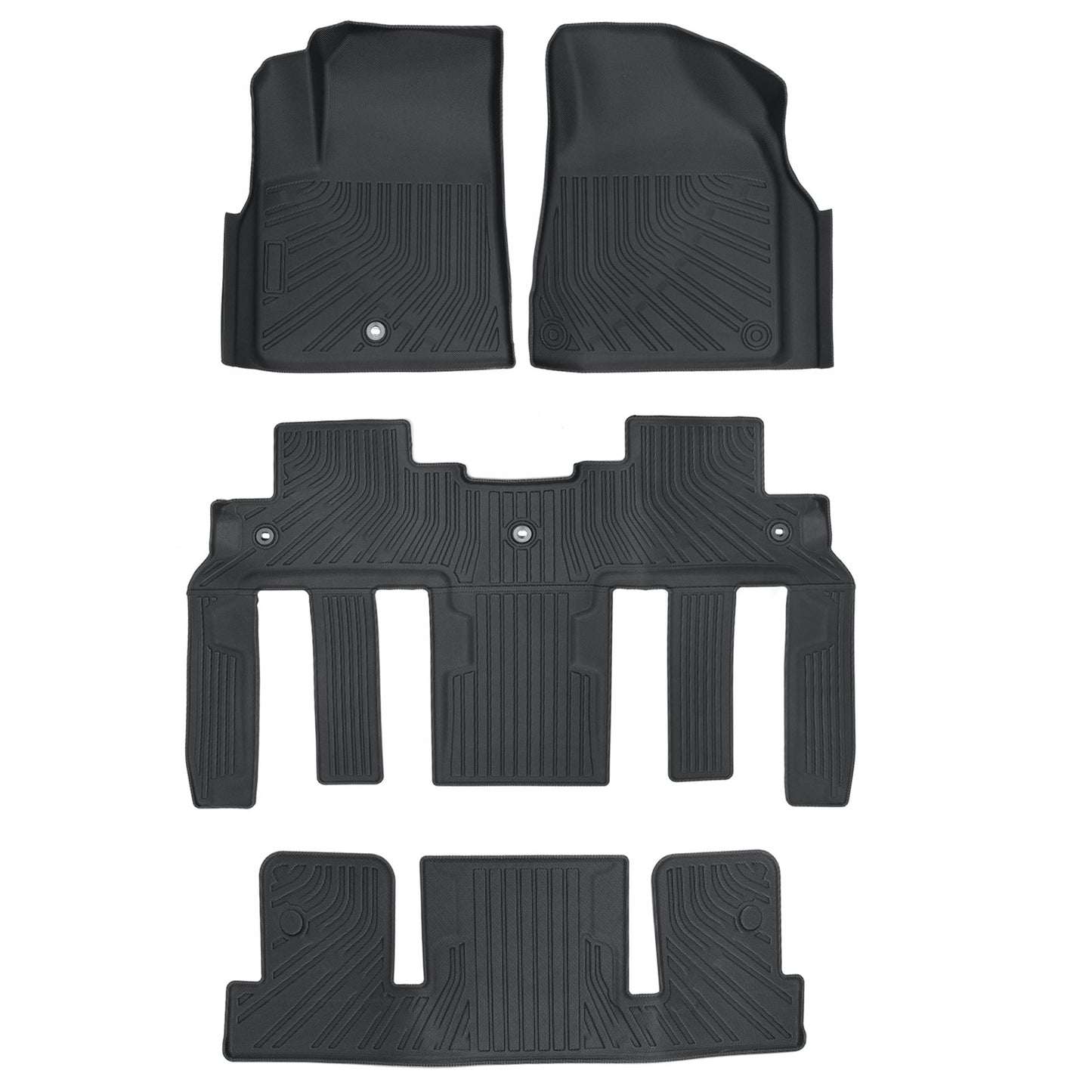 Floor Mats Liner TPE 3D Model Black All Weather For 2008-2017 Buick Enclave