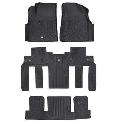 Floor Mats Liner TPE 3D Model Black All Weather For 2008-2017 Buick Enclave