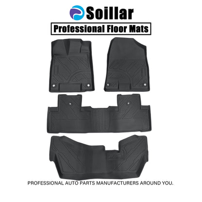 Floor Mats Liner TPE 3D Model Black 4PCS All Weather For 2014-2020 Acura MDX