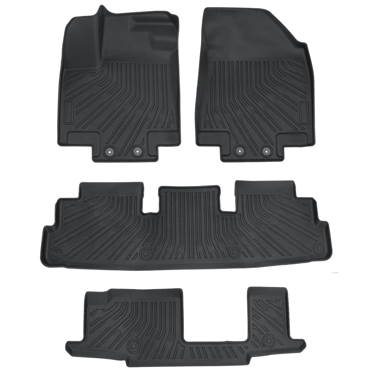For 22-25 Infiniti QX60 7 Passenger/Nissan Pathfinder 8 Passenger Floor Mats 3D